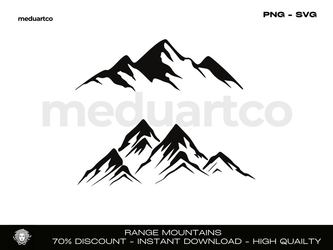 Mountain Range SVG: Nature Scene Cut Files for Cricut (digital Download ...