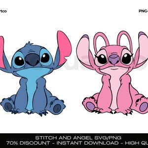 Stitch and Angel SVG Bundle, stitch love svg, anagel svg, stitch angel svg, stitch svg, Stitch & Angel Heart Svg, Digital Download