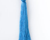Cerulean Blue Nylon Tassels - 5 Inches Long, 2 per Bag, Jewelry Making, DIY Craft Supplies, Colorful Fringe