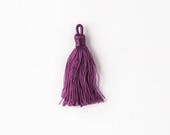 Dusty Purple Nylon Tassels - 1.5 Inches Long, 2 per Bag, Jewelry Making, DIY Craft Supplies, Colorful Fringe