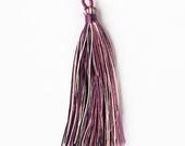 Purple and Cream Mix Nylon Tassels - 3 Inches Long, 2 per Bag, Jewelry Making, DIY Craft Supplies, Colorful Fringe