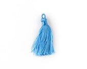 Cerulean Blue Nylon Tassels - 1.5 Inches Long, 2 per Bag, Jewelry Making, DIY Craft Supplies, Colorful Fringe
