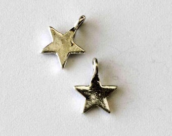 3 Puffy Silver Star Charm Pendant by TIJC SP0800