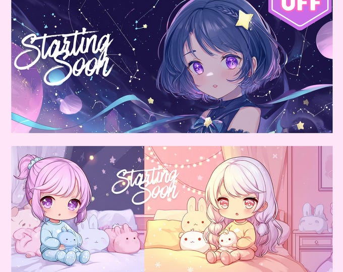 Custom Animated Stream Screen / Twitch Overlay Package / Starting Soon ...