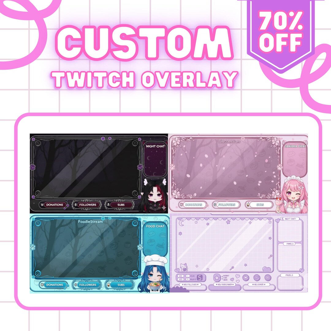 Custom Stream Overlay Package Cozy Cute- Twitch Stream Screens - Stream ...