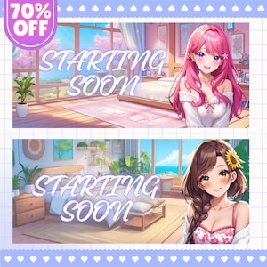 Custom Animated VTuber Stream Screen Pack: Overlay, Scenes