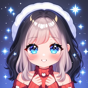 Custom Anime PFP Commission for twitch, PNGtuber pfp, Vtuber pfp, Profile Icon, discord pfp, Anime Character Commission for christmas gift