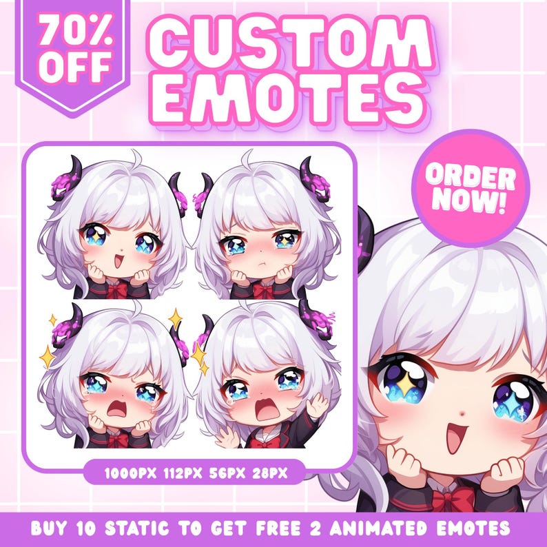 Custom Anime Twitch Emotes | Animated Streamer Emotes | YCH Commission ...