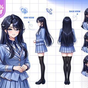 Custom Character Reference Sheet | VTuber Character Design Commission