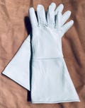 White Goatskin leather gauntlet gloves - great for costumes - made in the USA