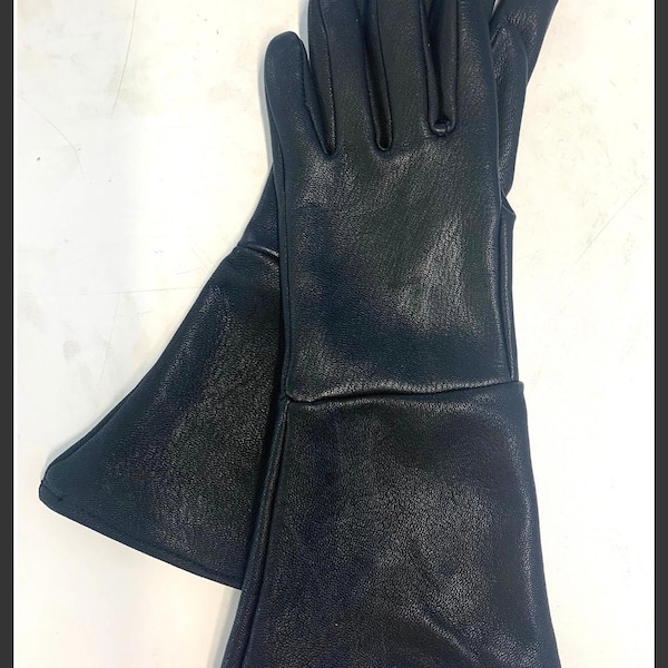 Black 100% Leather Gloves main image 0