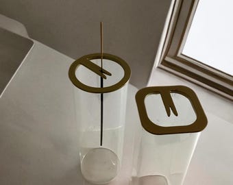 Modern Glass Incense Stick Holder: Square or Round Meditation Decor