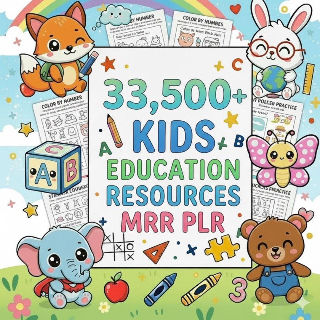 Printable Kids Learning MEGA Bundle, 33,500+ Pages, PLR & MRR (digital ...