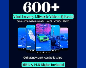 600+ Viral Luxury Lifestyle Reels, Dark Content (MRR, PLR)