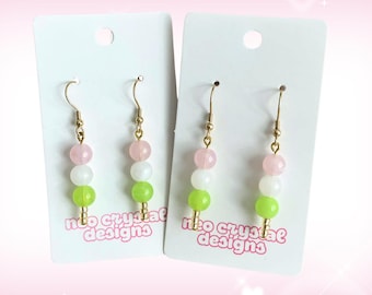 Handmade Dango Earrings – Pastel Beaded Jewelry