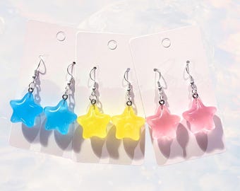 Kawaii Jelly Star Stainless Steel Earrings – Pastel Decora Dopamine Dressing Cutecore Kidcore Jewelry Gift