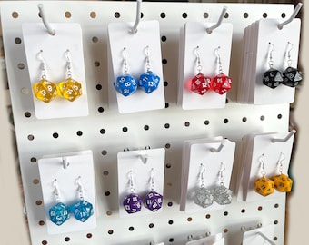 D20 Polyhedral Dice Earrings | Tabletop RPG Gamer Jewelry | Dungeons & Dragons