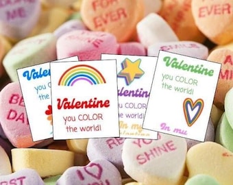 Rainbow/Colorful Valentines to pair with crayons