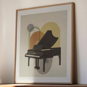 Abstract Piano Wall Art in Black, Modern Art for Living Space. Perfect for music lovers
