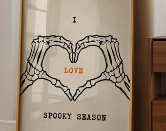 Spooky Season Skeleton Hands Poster, Halloween Printable (Digital Print)