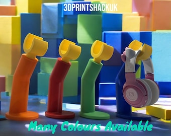 3D-Printed LEGO-Inspired Headphone Holder – Now Available With or Without Secret Stash Tube!