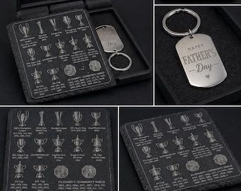 Liverpool Inspired Father’s Day Box | Personalised Keyring & Slate Coaster | YNWA Dad Present