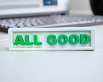Personalized Office Desk Mood Sign: Funny 3D Printed Workplace Gift