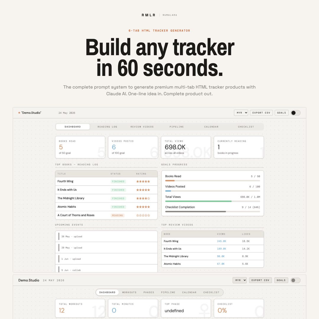 Tracker Html AI Tracker Prompt Pack — Build Printable Planners With Claude | HTML ...