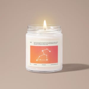 Löwe Sternzeichen Soja Kerze | Feuerzeichen-Kerze | Leo Astrologie Geschenk | Geburtstagskerze für Löwe | Löwe Horoskop Kerze