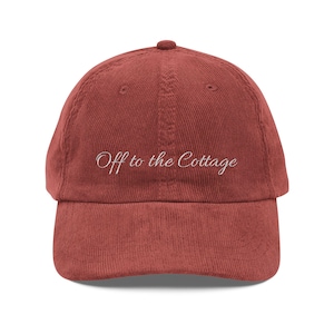 Off to the Cottage - Vintage Corduroy Cap (Embroidery)