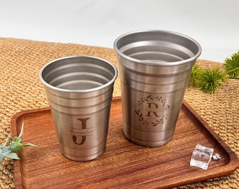 Customized Cup，Laser Engraving，Personalized Metal Wine Glass，Party Favors，Wedding Favors，Employee Gifts，Coffee Cup，Groomsmen Wine Glass.
