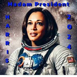 1 Madam President Harris 2024 Digital Download. Show support for the 2024 Presidential Candidates with a Vibrant out of this world T shirt!