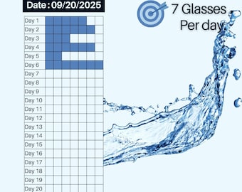 Monthly Water Tracker Imprimable, Hydration Tracker, Water İntake, Drink Water Reminder, Water Journal, A4 Téléchargement instantané