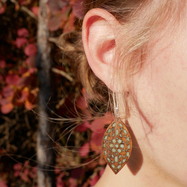 Reclaimed Wood Earrings (E18) main image 0