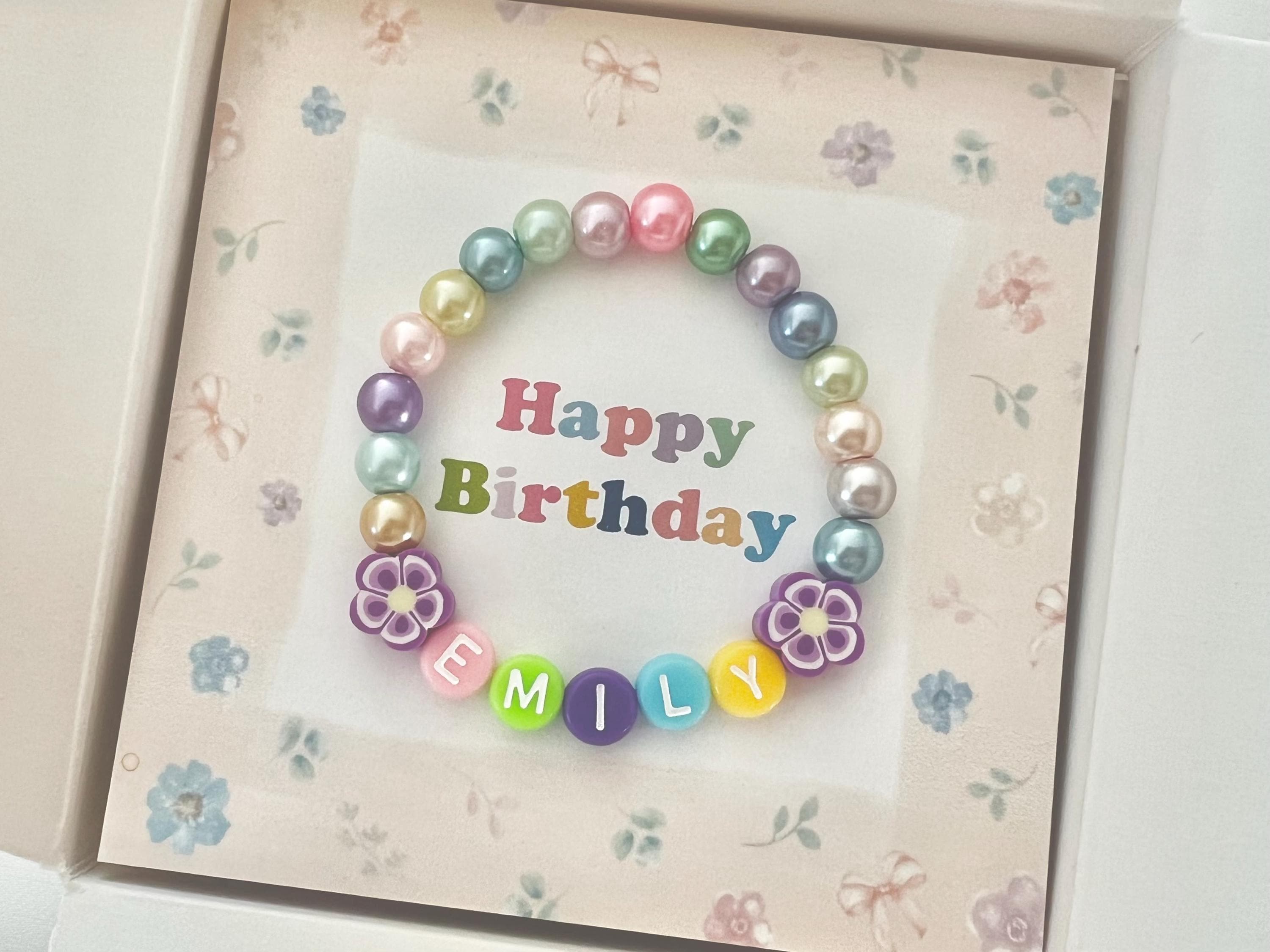 Toddler girl birthday gift for toddler rainbow bracelet toddler gift name beaded bracelet letter colorful bracelet for girls name bracelet
