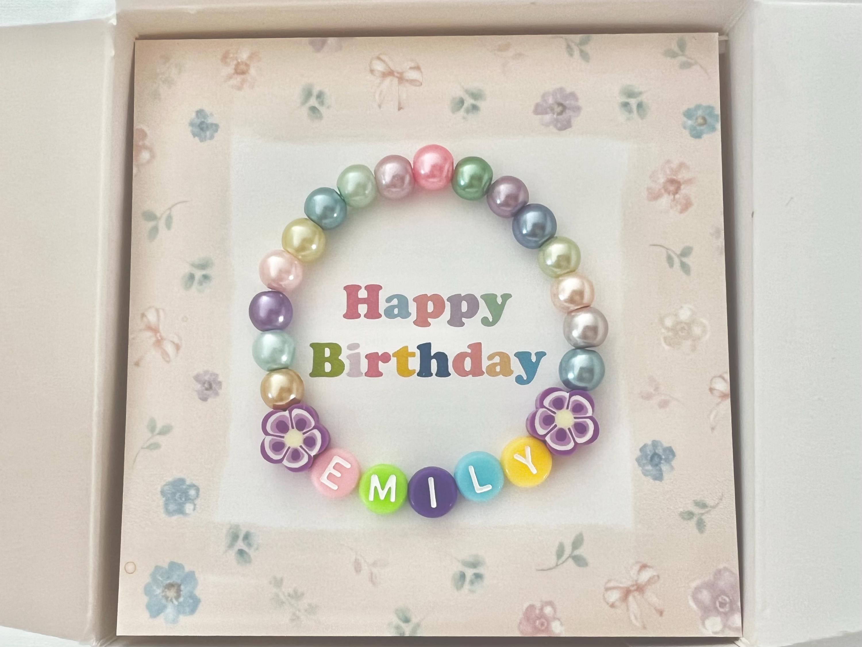 Toddler girl birthday gift for toddler rainbow bracelet toddler gift name beaded bracelet letter colorful bracelet for girls name bracelet