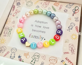 Personalized Adoption Day Bracelet for Toddler Girl – Meaningful Keepsake Gift to Celebrate Your Family’s Special Day