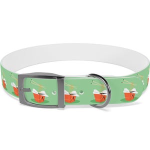 Charming Dog Collar with Takeout Design, Fun Collars for Dogs, Pet Accessory, Dog Gift Ideas, Holiday Dog Gear, Medium Dog Collar,