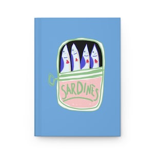 Sardines Tin Hardcover Journal: Lined Notebook, Fish Lover Gift