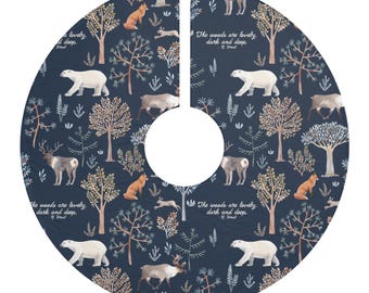 Christmas Tree Skirt, Woodland Animals, Robert Frost Quote, Animal Lovers, Literary, Writers, Poets