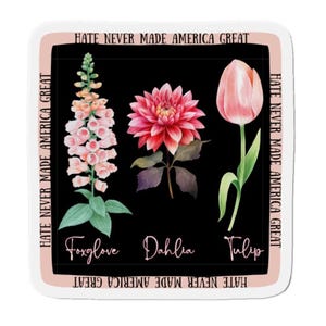 FDT Floral Magnet: Anti Trump Resist Magnet for Democrats