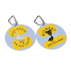 Etiqueta de identificación de mascota personalizable: Etiqueta de perro divertida de Silly Goose imagen 3