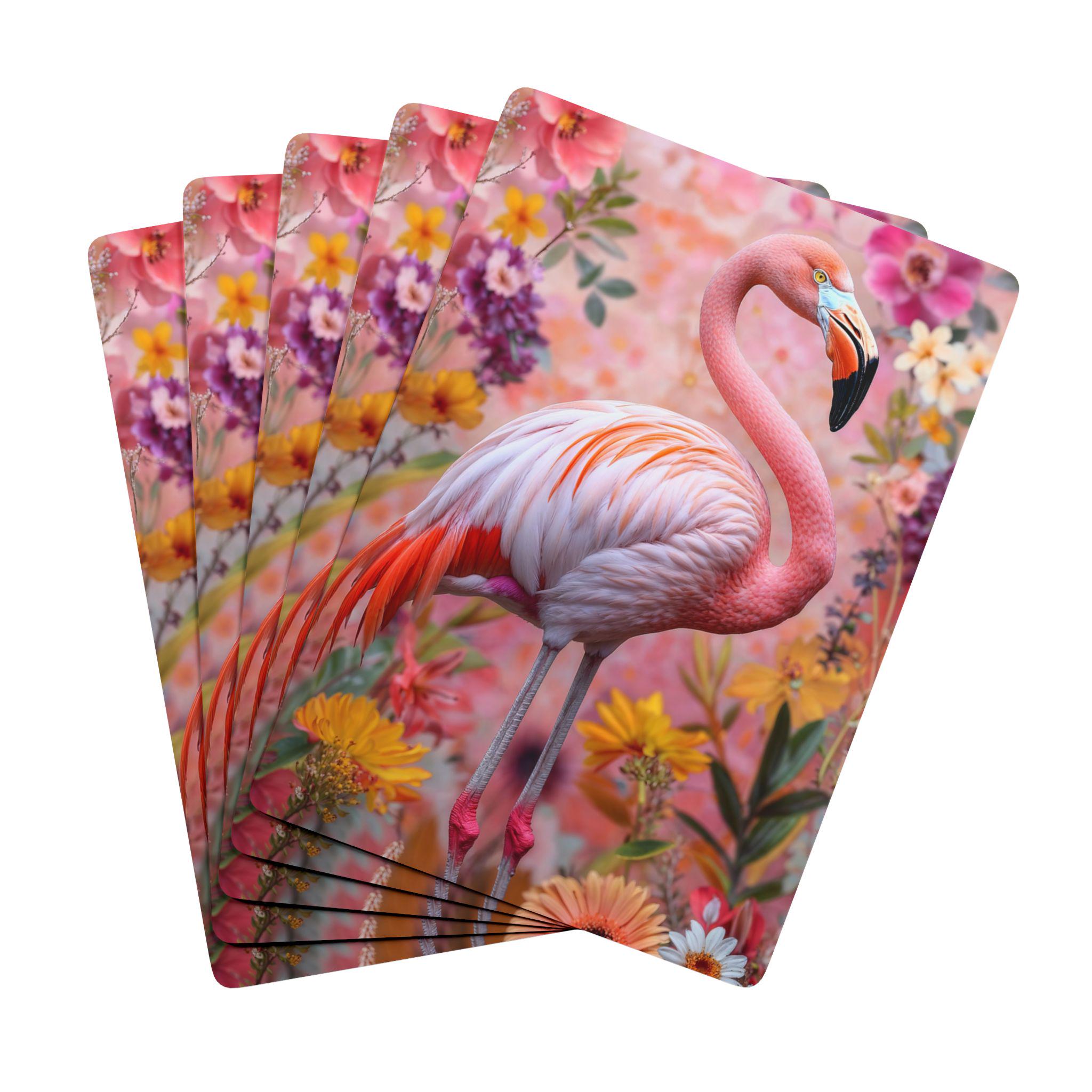 DIYthinker Flamingo Pattern Playing Cards – Bridge Size (57x88mm), Semi-Gloss, 52 Cards + 2 Jokers - View #3