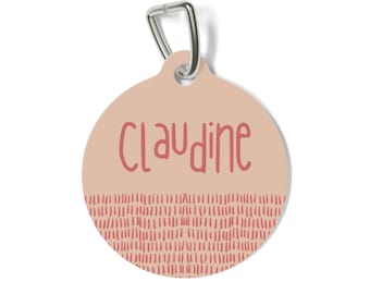 Placa de identificación para mascotas con diseño orgánico de Claudine / Placa de collar para perros y gatos moderna y discreta