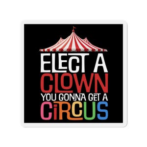 Political Humor Square Magnet, Anti-Trump Car Magnet for Democrats, Colorful Fridge Magnet, Gift for Liberals, Funny Political Magnet
