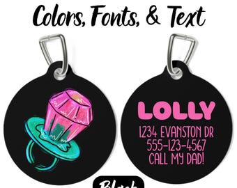 Etiqueta para mascota personalizada con forma de anillo