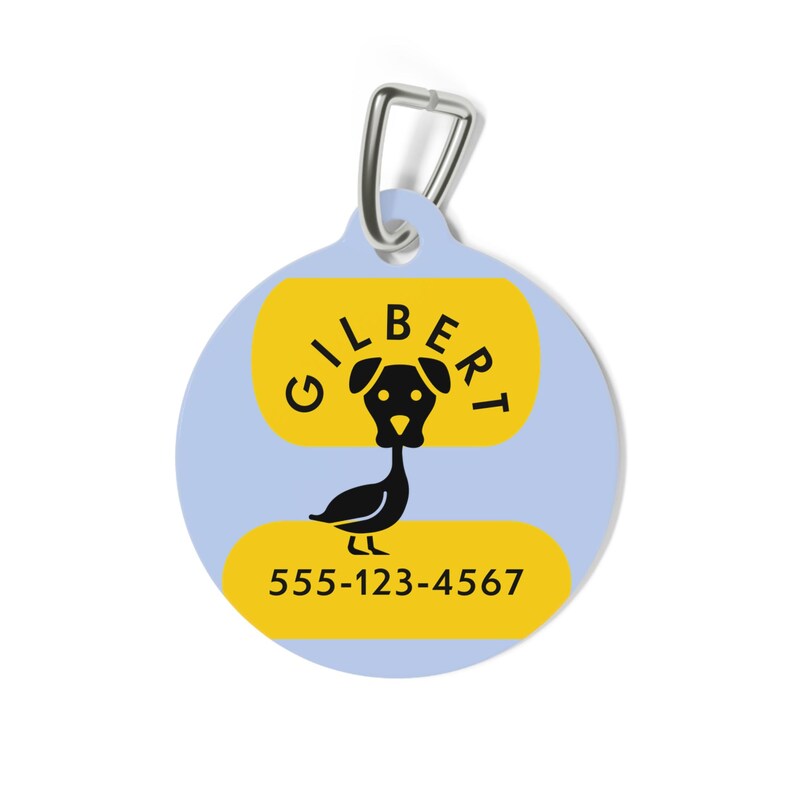 Etiqueta de identificación de mascota personalizable: Etiqueta de perro divertida de Silly Goose imagen 2