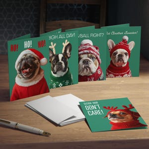 Funny Christmas Dog Cards: Holiday Sweaters, Punny Pet Greetings