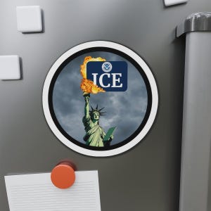 Statue of Liberty Resist ICE Magnet 5 Sizes, Anti Trump Car Magnet, Democrats Refrigerator Magnet, Patriotic Activism Decor
