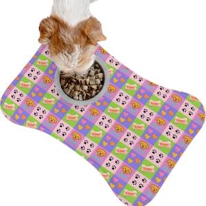Colorful Pet Feeding Mats for Dogs, Fun Dog Bowl Mats, Paw Print Design, Cute Puppy Placemat, Pet Gift for Dog Lovers
